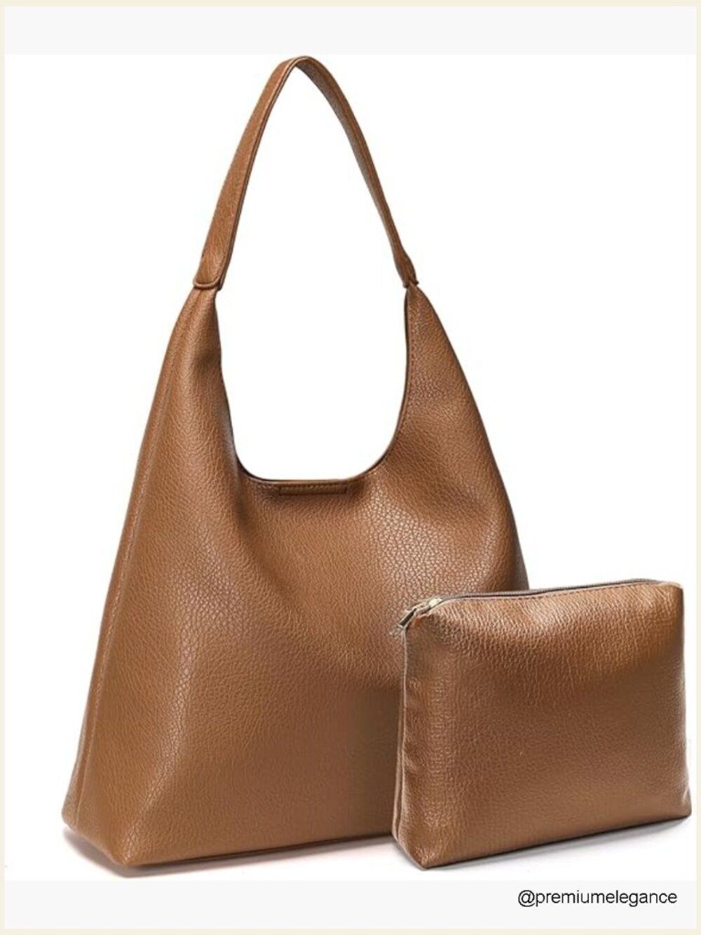Soft Vegan Leather Slouchy Hobo Bag Shoulder Tote Purse Work Travel